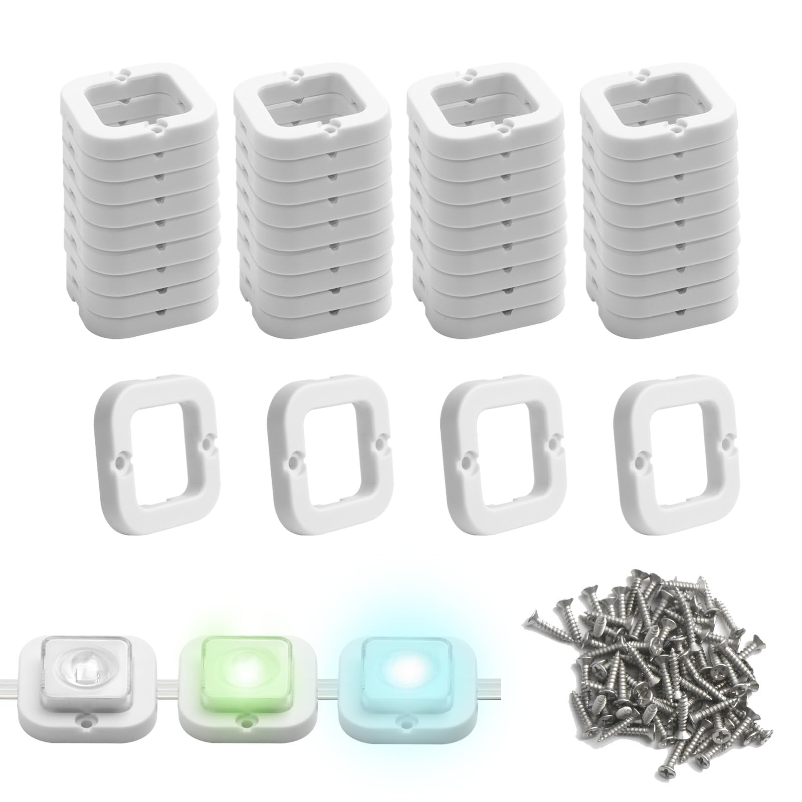 40 Sets Light Clips Upgraded Version for Govee Outdoor Light （Square）