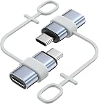 MoKo Lightning to USB-C Adapter for iPhone 17 16 15, Charge Only, 4 PCS | Not for Earphone/Portable Storage Devices/iPencil, Charging Only, Lightning Female to USB-C Male, For USB-C Phone, White/Gray