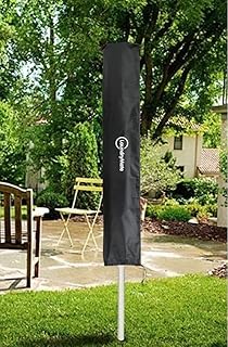 Rotary Washing Line Cover Waterproof Fabric - Heavy Duty Rotary Clothes Line Cover - Protective Weather Resistant Parasol Cover for Garden Dryer and Airer Black
