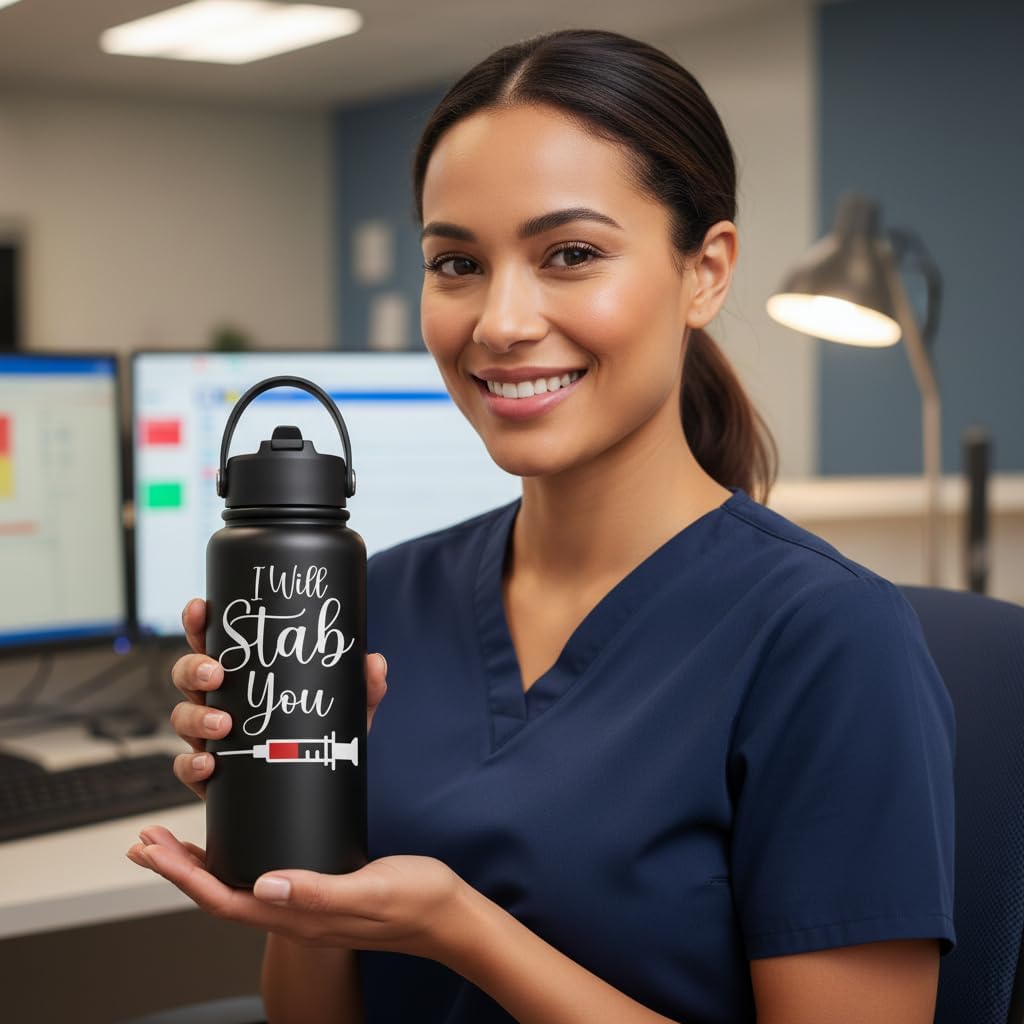 Fufand Nurse Gifts - Nurses Week Gifts - Appreciation Christmas Birthday Gift for Nurses, Nurse Practitioner, Doctors, Assistant - Nurse Water Bottle 32oz image 3