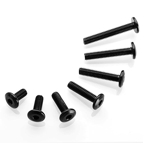 Miniatura 9 de Mywish Tornillos hexagonales de cabeza plana M8 x 1.181 in, 20 unidades, tornillos de acero inoxidable 304 para muebles, rosca completa, óxido negro