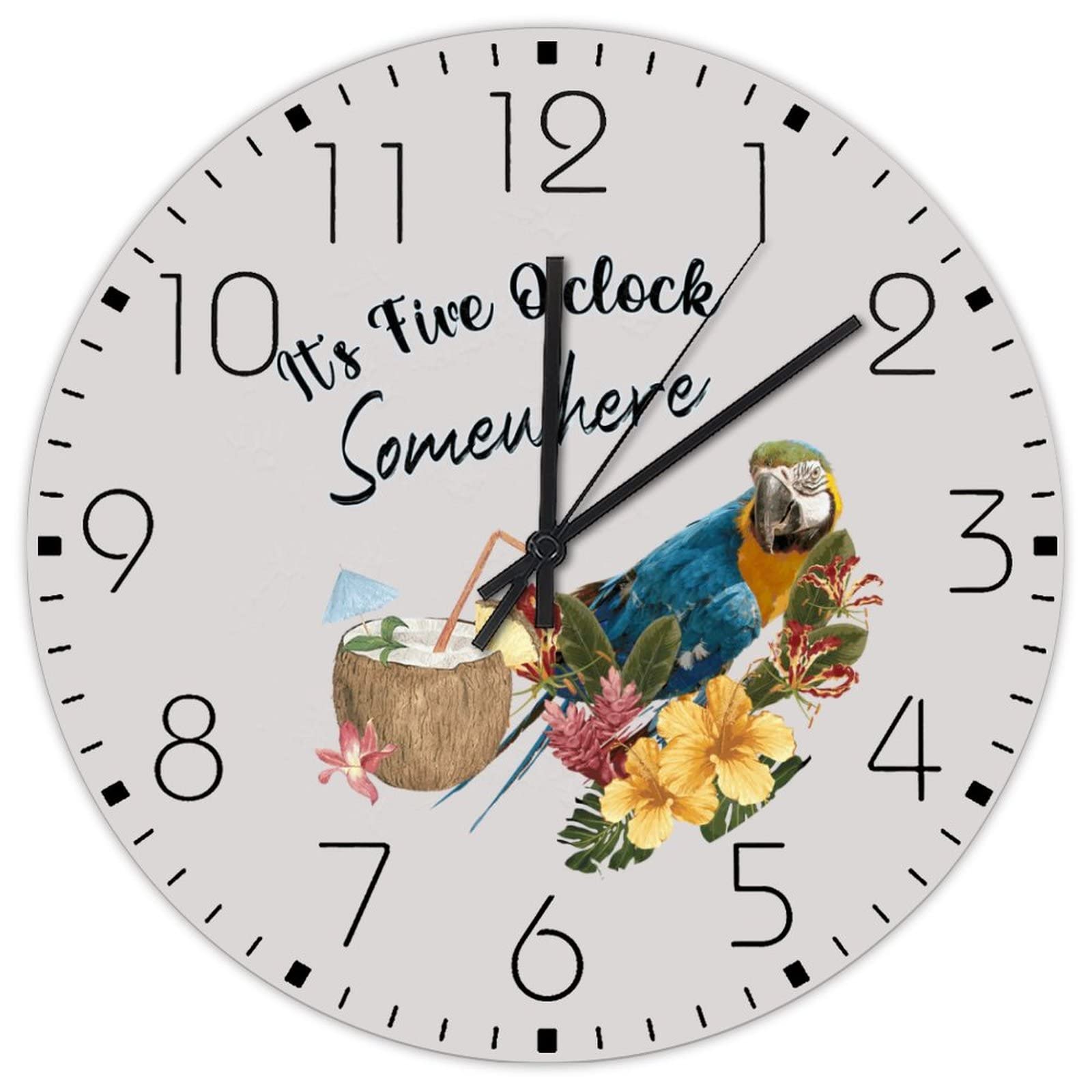 Horloge murale en bois ronde silencieuse vintage de 38cm décorative pour maison et chambre