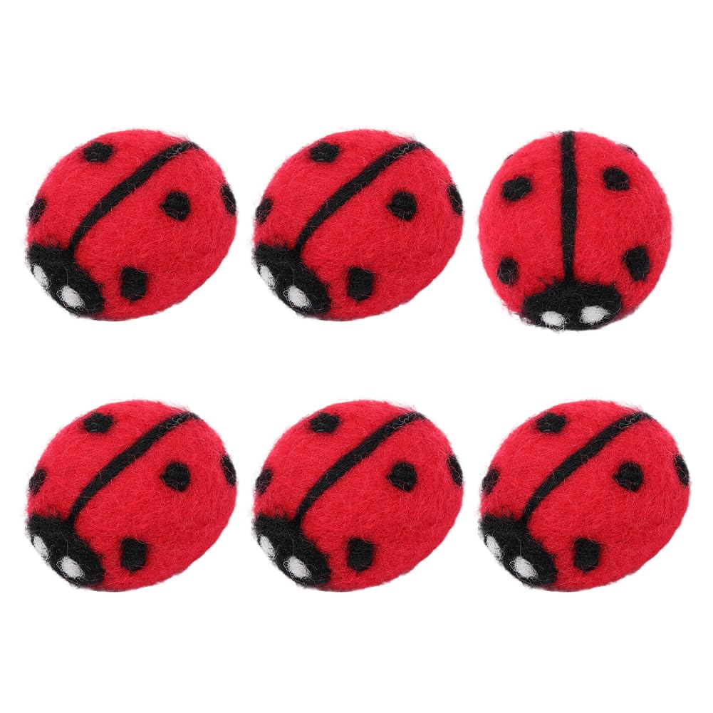 PH PandaHall 6PCS Wool Felt Ladybugs 3D Insect Wool Felt Cute Ladybug Shape Decor Red Ladybug Plush Decor for DIY Craft Women Creative Felting Projects Party Favors Home Indoor, 3.5x3cm