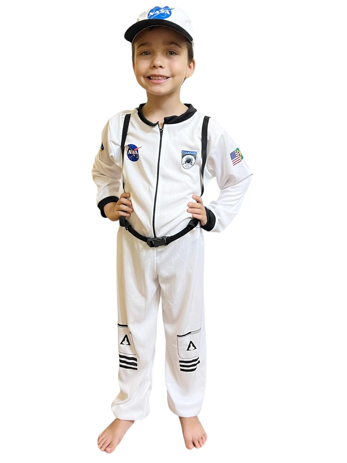 Fantasia Astronauta Infantil Unissex Criança Boné Luxo Roupa Profissão Macacão