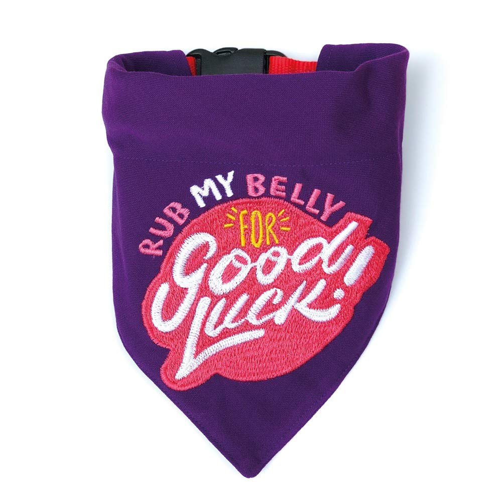 That Dog In Tuxedo Rub My Belly for Good Luck Embroidered Dog Bandana with Adjustable Dog Collar (Purple, S) (B07RGNMJVM) Amazon Price History, Amazon Price Tracker