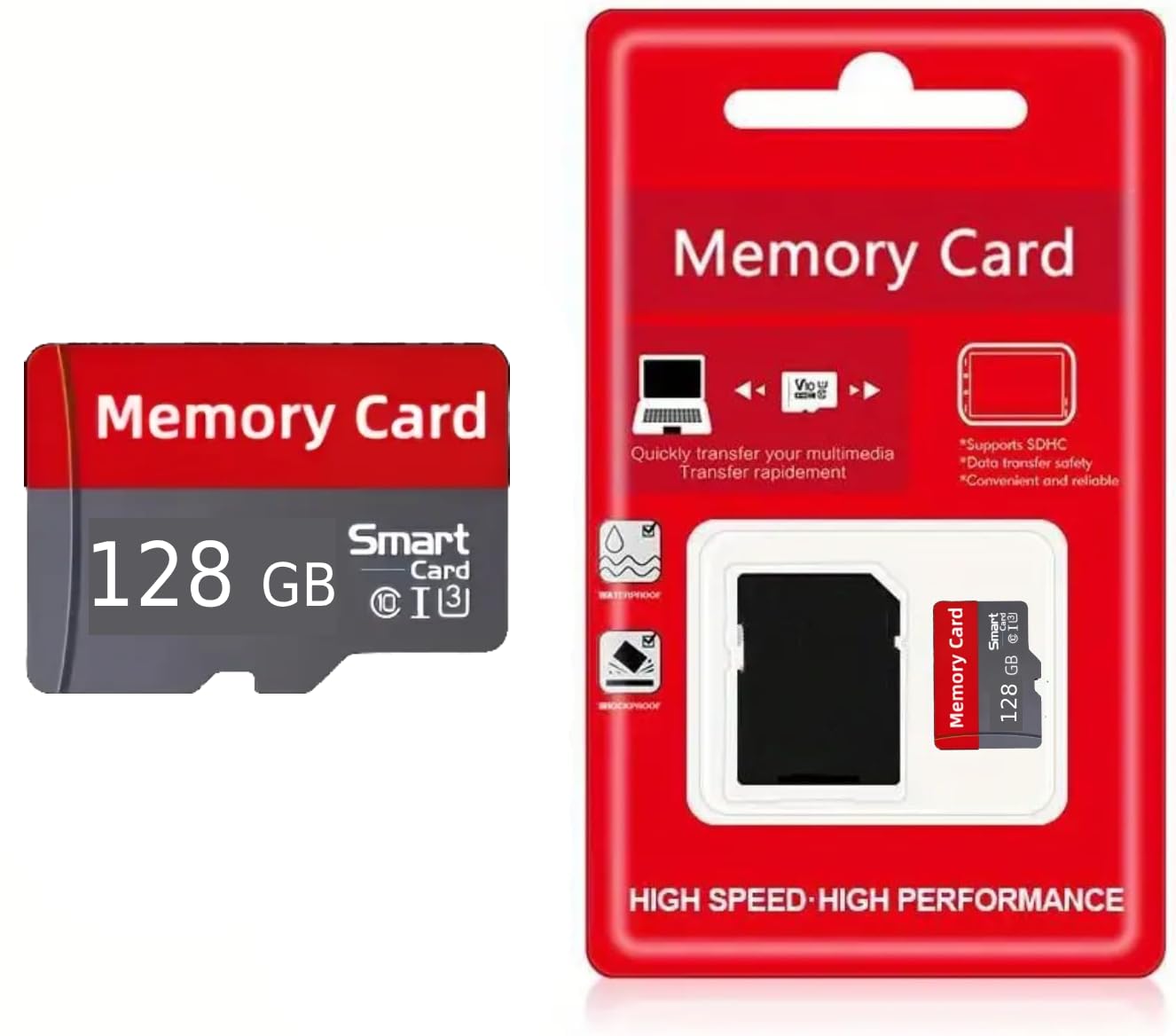 Spitze Micro SD Card High Speed Class 10 150Mb/S TF Card with Adapter for Smartphones, Cameras Dash Cams, Drones Storage Options (128 GB)