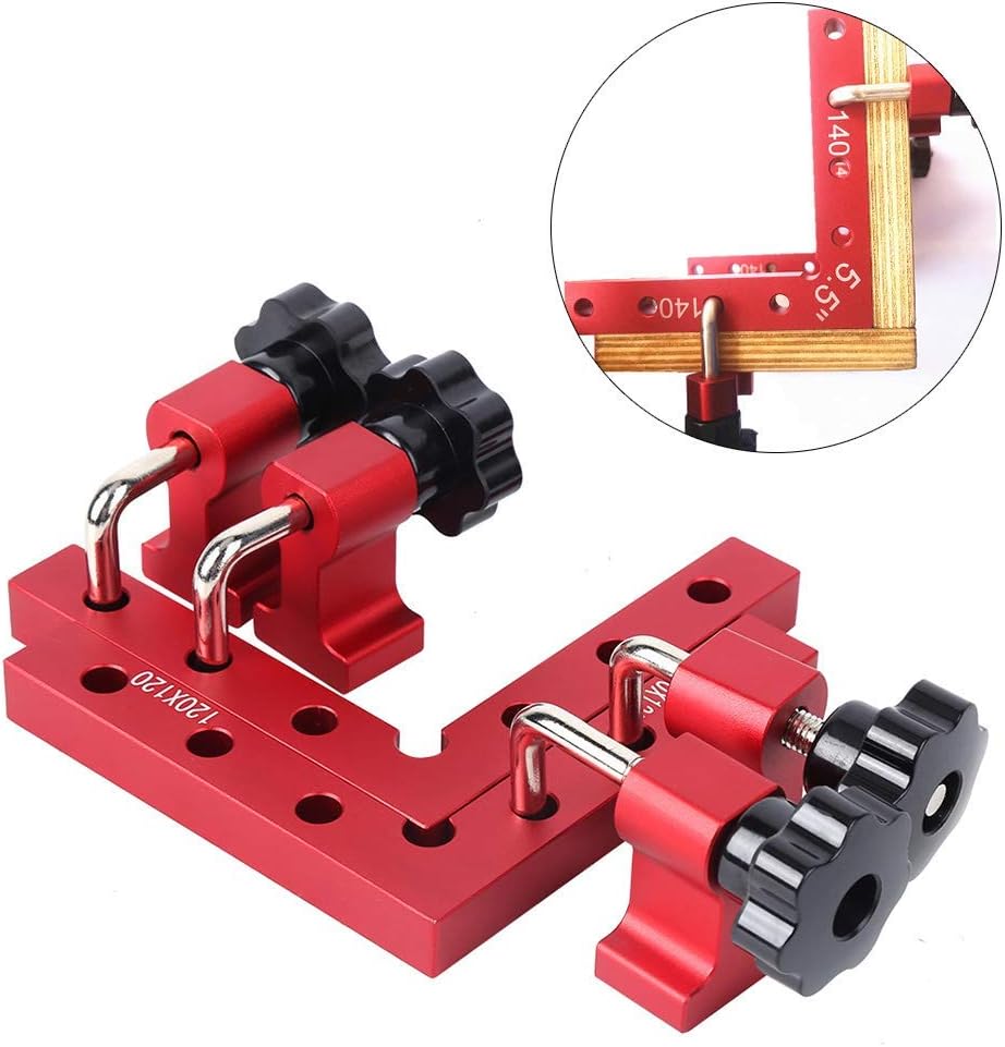 🔥 2 Pcs 90 Degree Positioning Squares Aluminum Alloy Right Angle Ruler Anodized Surface with 4 Clamps Woodworking Carpenter Tools for Boxes/Shelves/Outside Corners