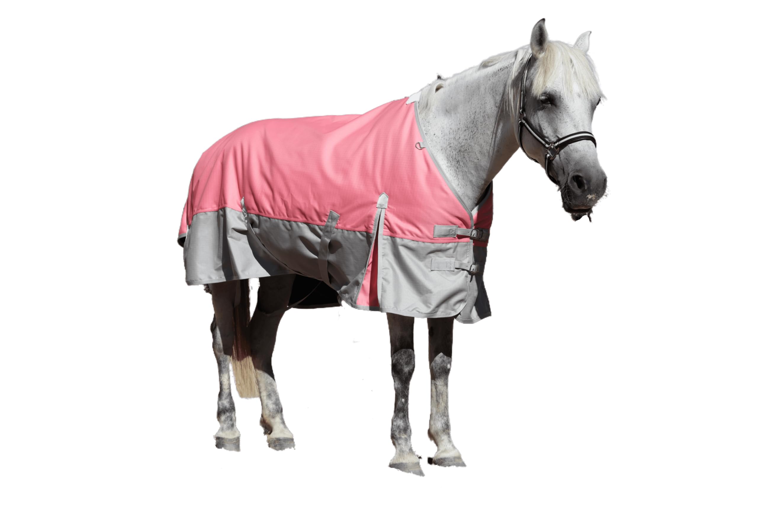 LEAFOREST Coperta da cavallo, 1200D, resistente, 200 g/m², impermeabile, traspirante, facile da pulire, per cavalli, coperta invernale, colore grigio rosa, 135 cm