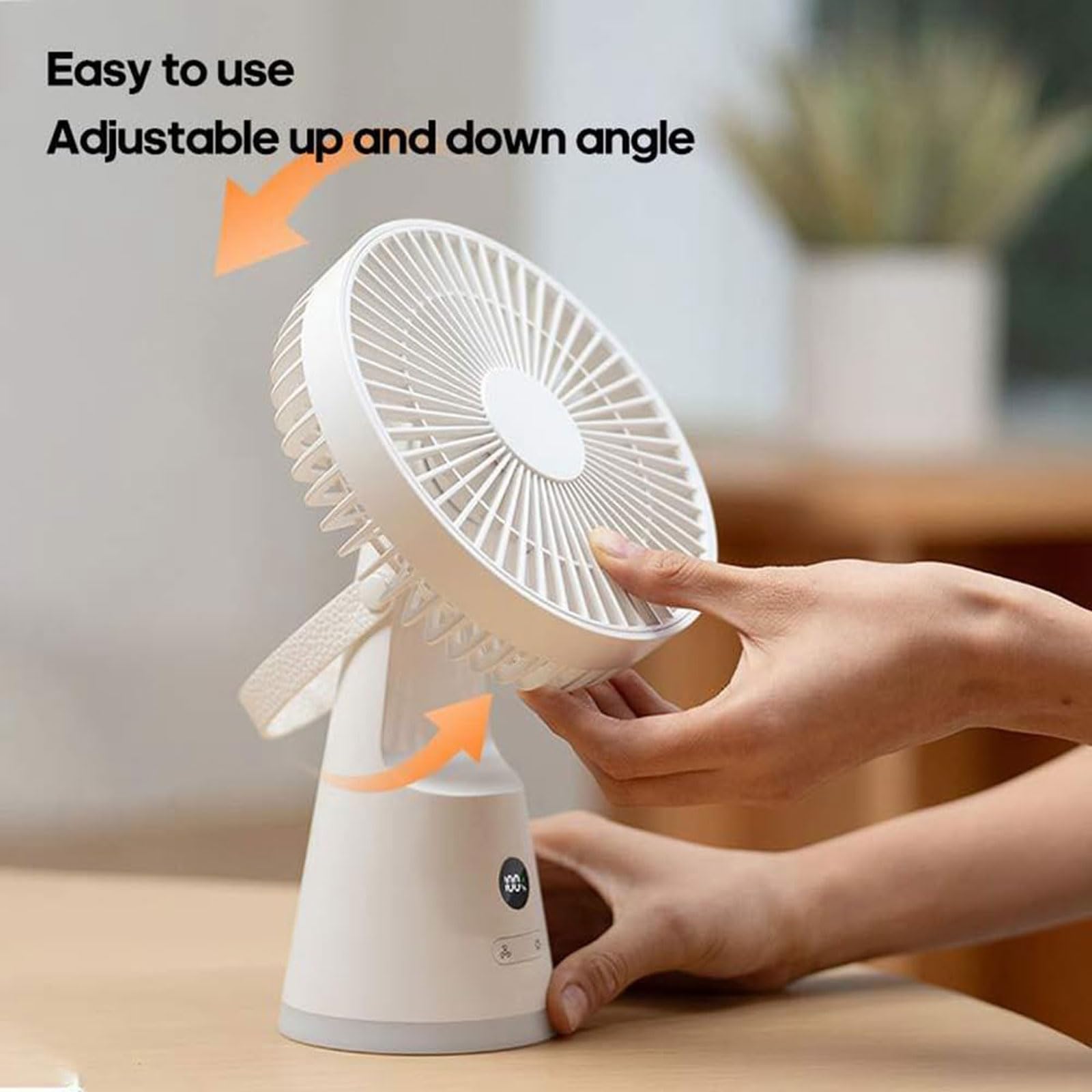 Ventilatore da Tavolo,Circolatore d'aria,ventilatore portatile,5 Velocità Regolabili,Ventilatore Silenzioso Notte con Luce Notturna,per Circolazione Aria,Per Soggiorno,Cucina,Scrivania,Campeggio