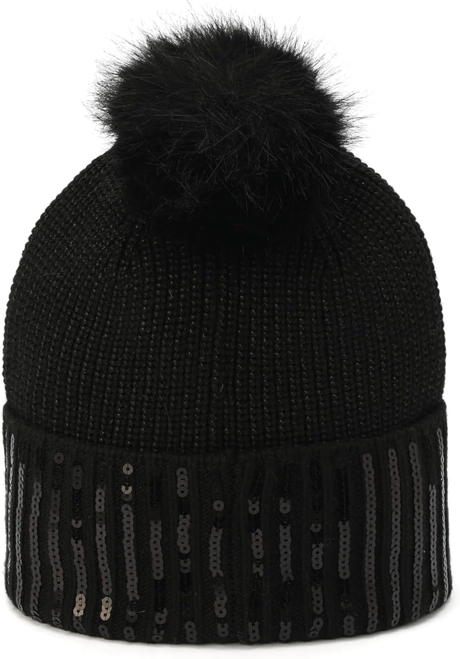 Michael Kors Womens Sequin Cuff Hat - Image 3