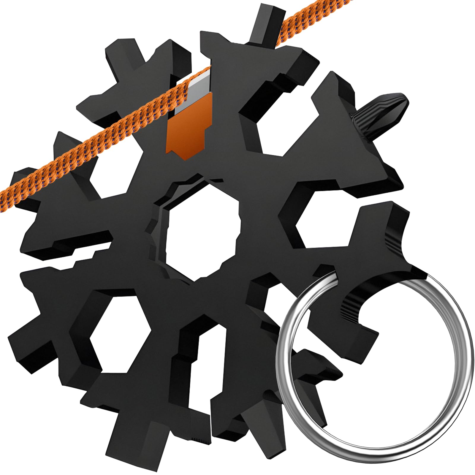 Fathers Day Dad Gifts from Wife Daughter Son,35 in 1 Snowflake Multi Tools Gifts for Him,Stocking Stuffers for Men,Compact and Portable Gadget with Screwdrivers,Wrenches,Bottle Opener(Black)