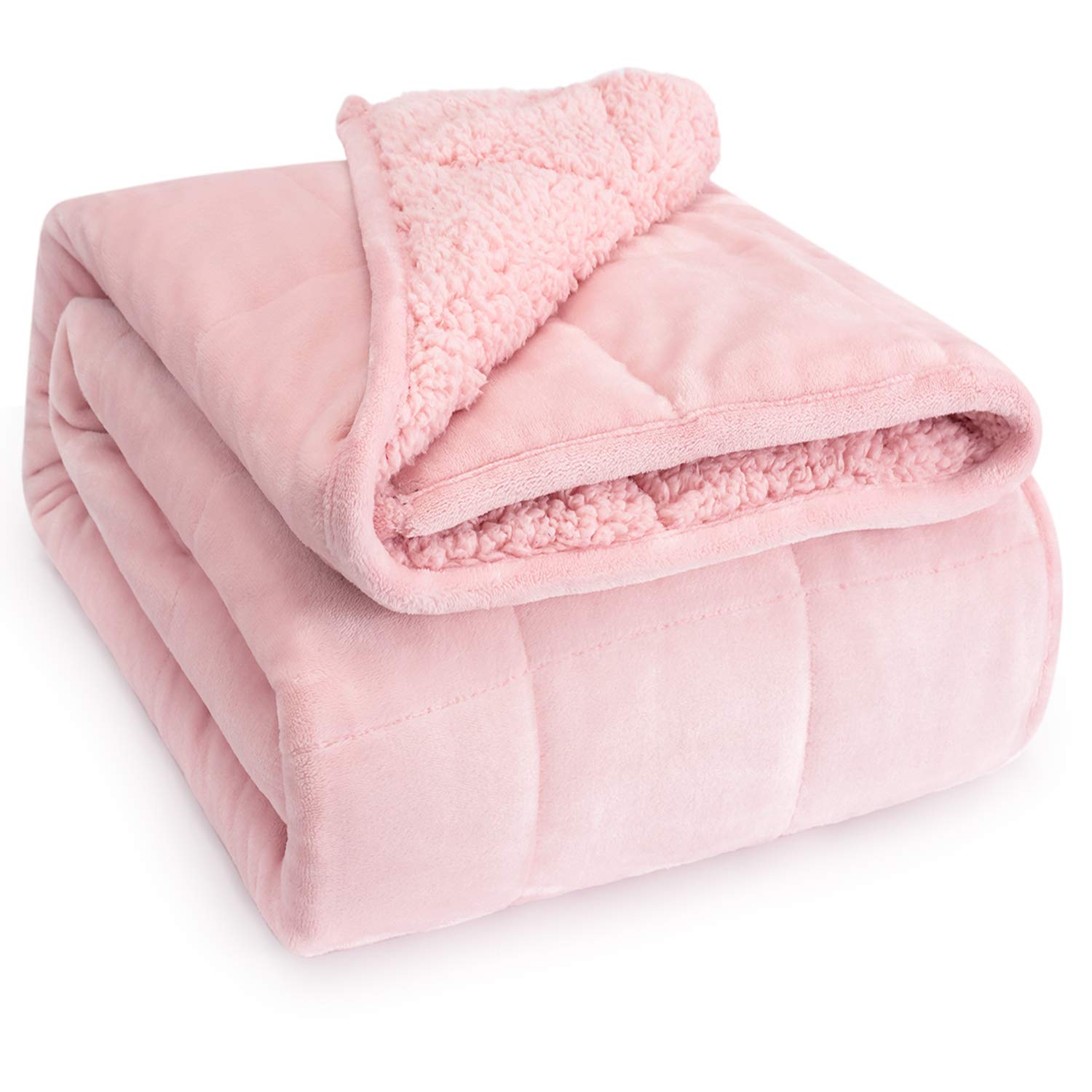 BUZIO Weighted Blanket 7kg 120 x 180cm, Sherpa Weighted Blanket Double Single for Adults, ...
