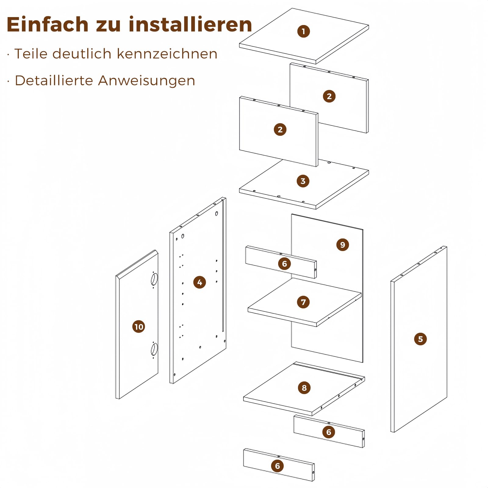 BEWISHOME Nachttisch 2er Set,Schmal,Beistelltisch mit 1 Tür | mit offenem Fach und höhenverstellbarer Trennwand,Schlafzimmer,Wohnzimmer,Weiß,65 x 25 x 30cm,EFCG13W