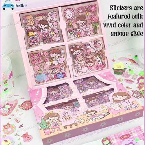 FunBlast Pvc Baby Theme Kawaii Stickers -100 Sheets Cute Washi Stickers For Project, Japanese Style Girls Sticker Set, Stationery Item For Kids, Journals, Scrapbooking, Diy Arts And Crafts, Removable - Image 3