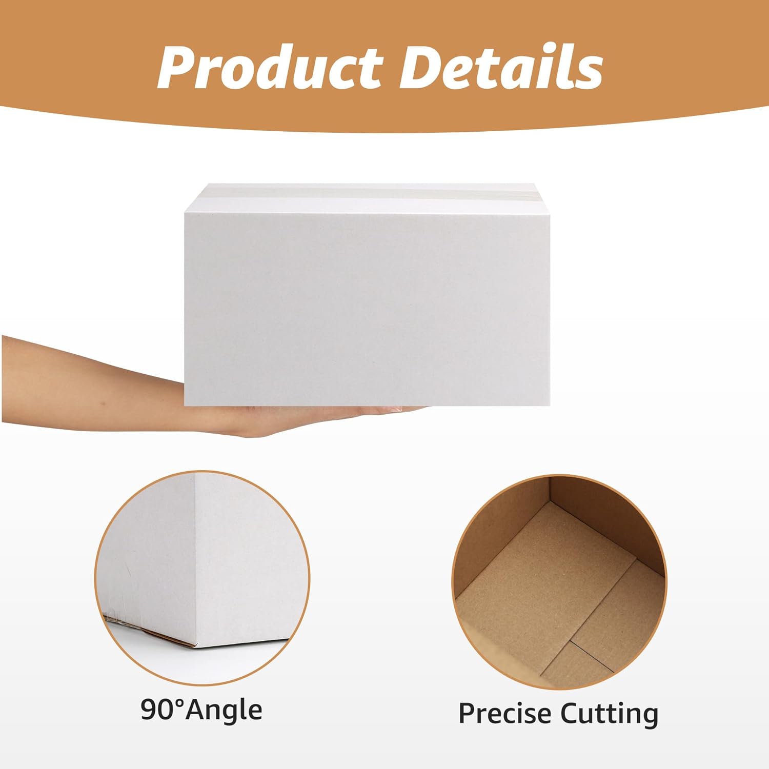 EXYGLO 40 Pack 11x6x6 Shipping Boxes for Small Business, White Corrugated Cardboard Box for Packaging, Moving, Mailing, and Storing
