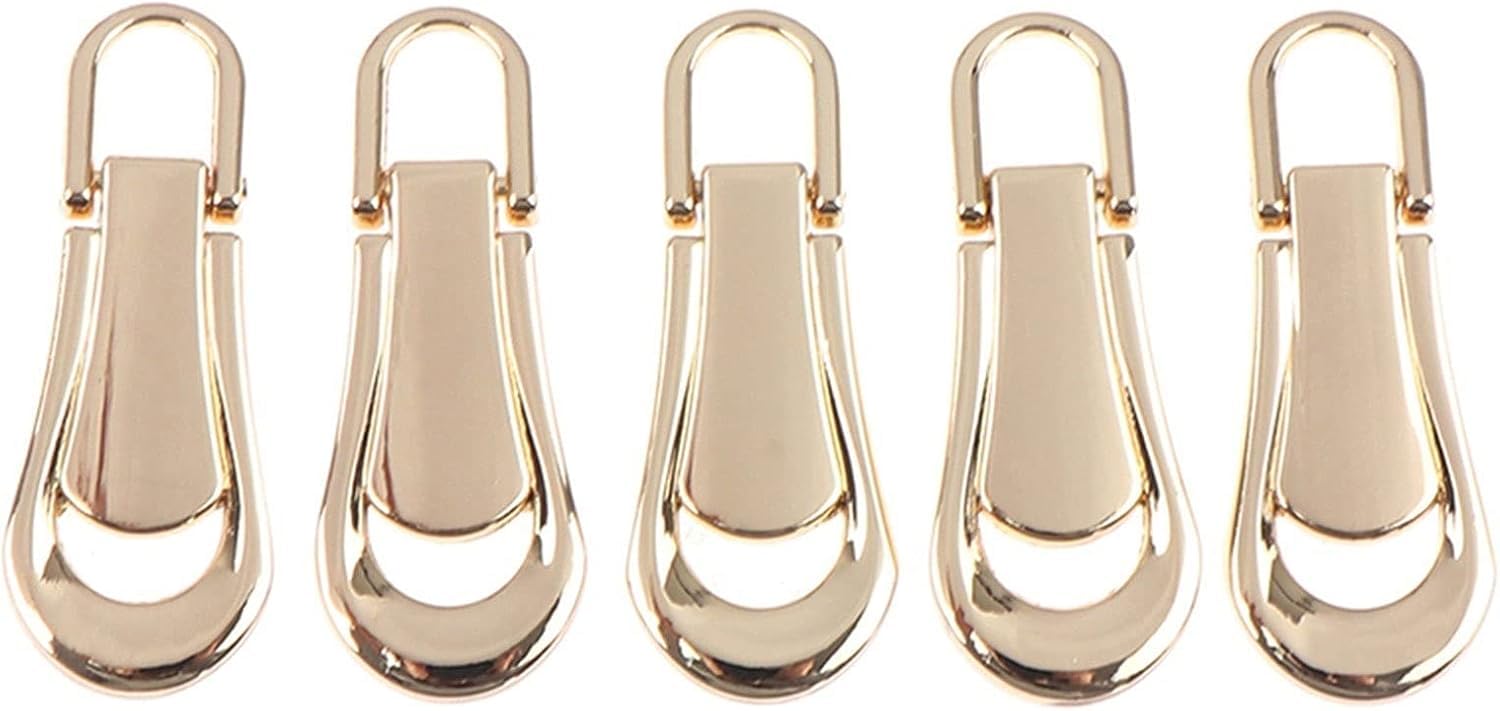 Zipper Pull, 3# 5# 5PCS Metal Zipper Head Detachable Repair Kits DIY Craft Quilting Clothing Supplies(GD5)