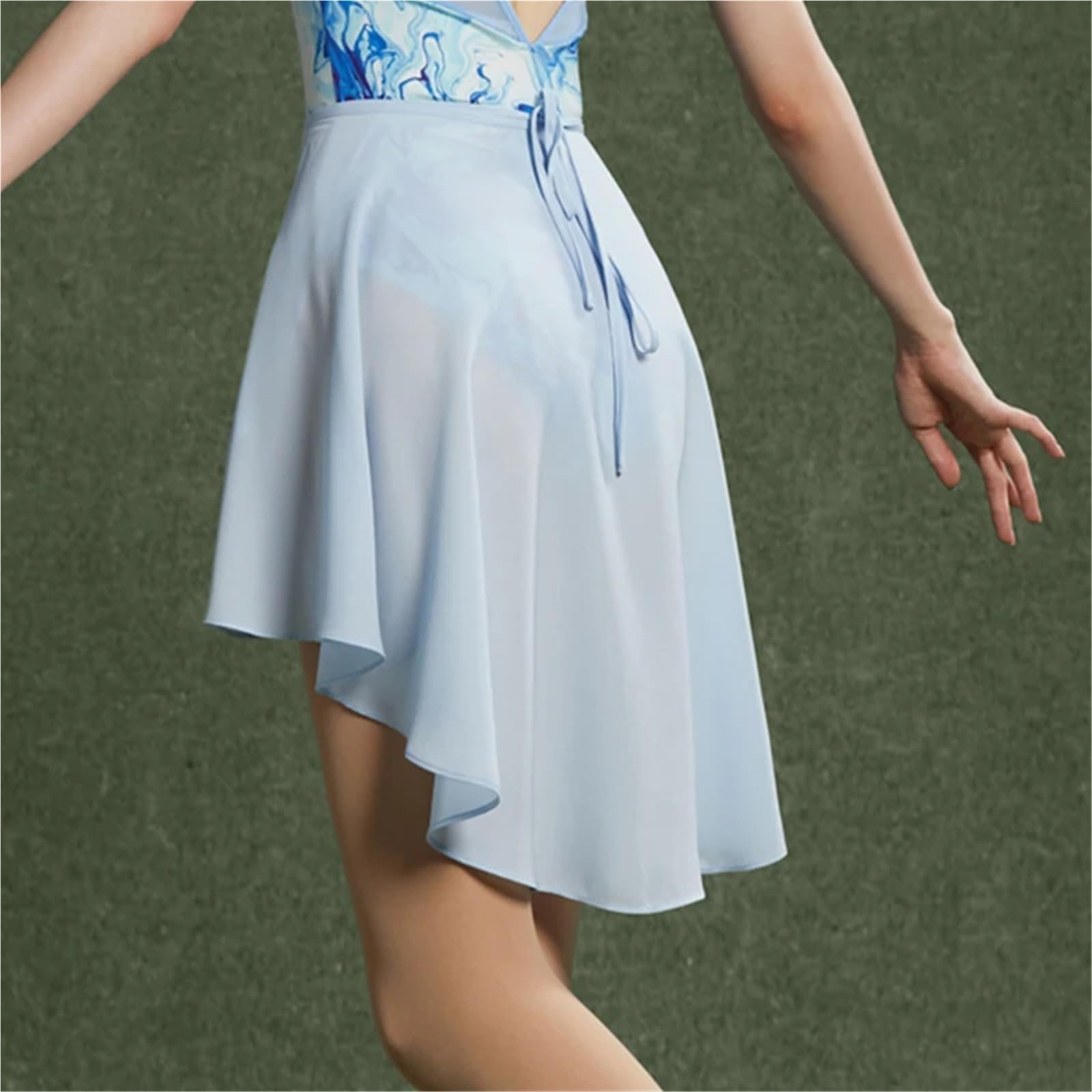 Falda de Baile de Ballet con Cordones, Falda de una Pieza for Estudiantes de Danza, Falda de Gasa con Hojas de Loto, Falda de Gasa, Medias, Falda de Profesora para Mujeres y Niñas