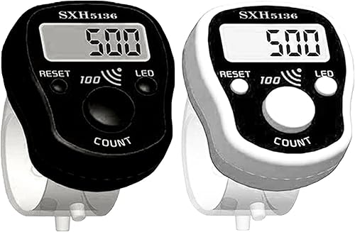 Contador de dedos clic manual digital clicker, paquete de 5 contadores de punto de puntada de cuentos de puntada LED reconfigurables dígitos echada