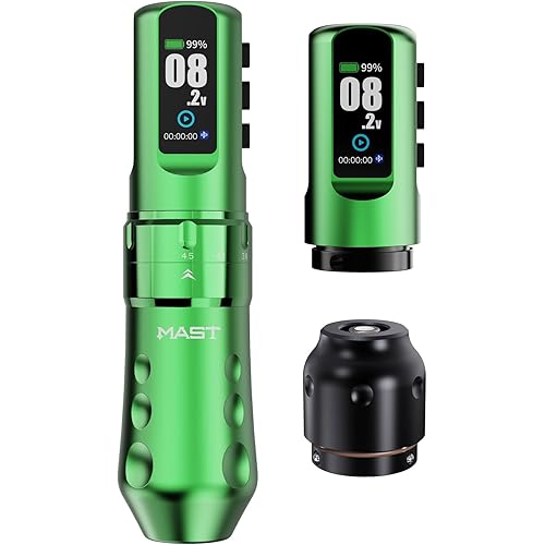 Mast Tattoo Flip4 Pro Wireless Tattoo Gun Machine Pen 2.5mm-4.5mm Strokes Length Coreless Mcore-C1.1 Tattoo Motor 2 Batteries