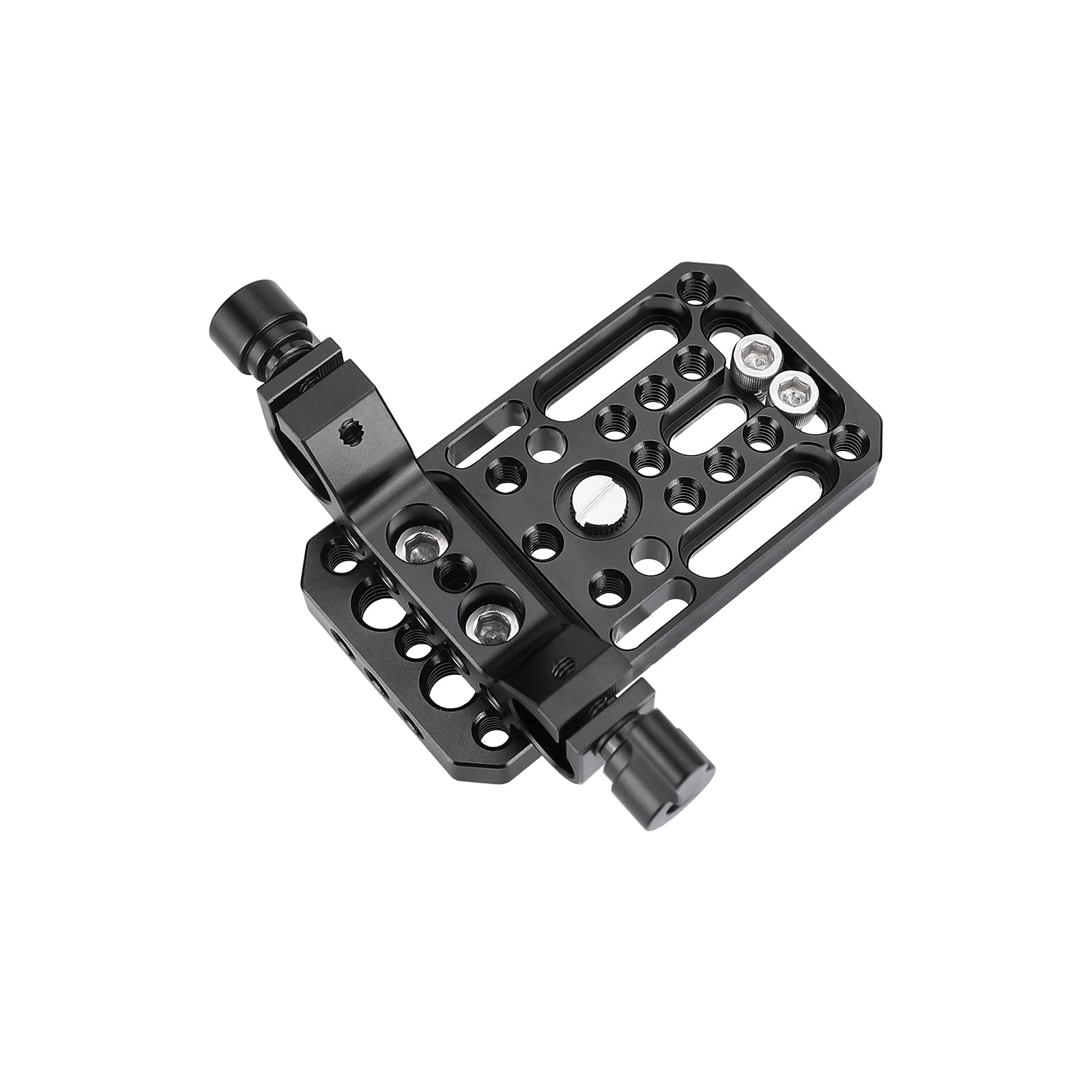 Universal Camera Baseplate Integrated with 15mm Dual Rod Clamp for Shoulder Support Rig Tripod