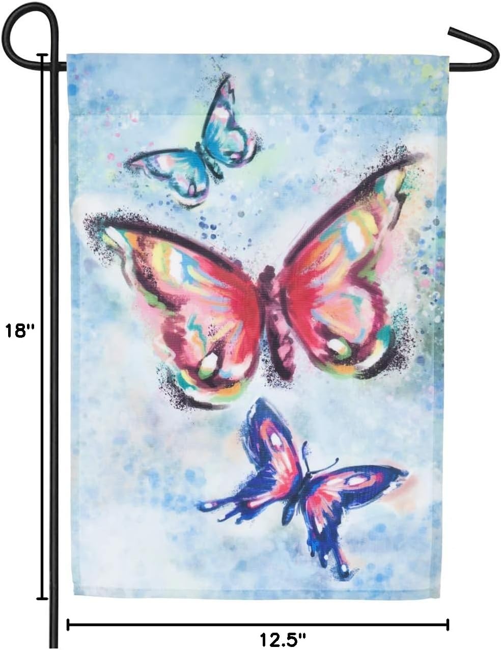 Evergreen Flag Watercolor Butterfly Kaleidoscope Organza Garden Flag - 12.5 x 18 Inches Outdoor Decor for Homes and Gardens