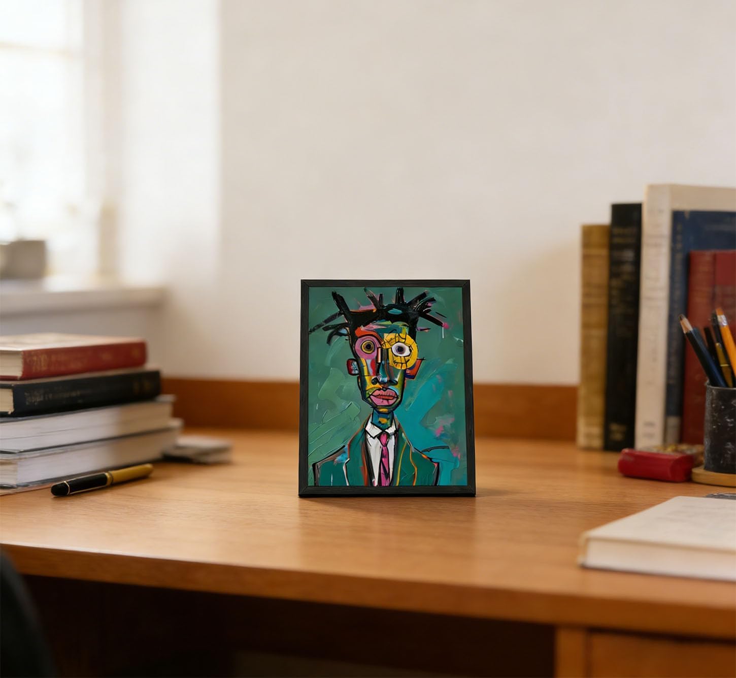 Modern Abstract Canvas Wall Art Street Graffiti Painting Picture Wall Decor Green African American Poster Print Artwork for Teen Bedroom Living Room Office Home Decoration Framed