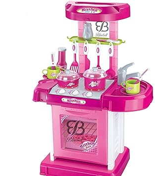 Bluebell kitchen set for kids, battery operated cooking toys With Light and Sound Effect, Pots Oven, Simulation Stove Sink Appliances, and other kitchen accessories toys, Educational learning toys for 3+ years old girls