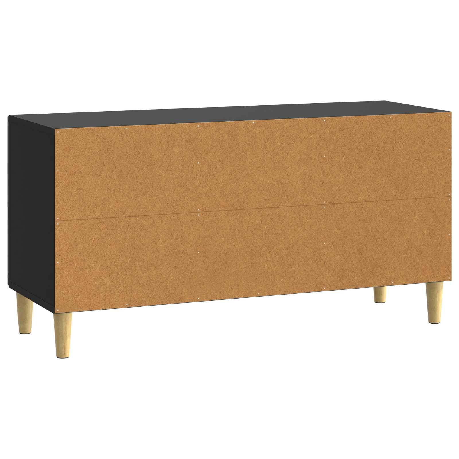 Hothingwell TV-Bank, 99 x 34,5 x 50 cm, Schwarz, Holz | Drehtür 90°, vielseitig einsetzbar, modernes Design, einfache Reinigung mit feuchtem Tuch