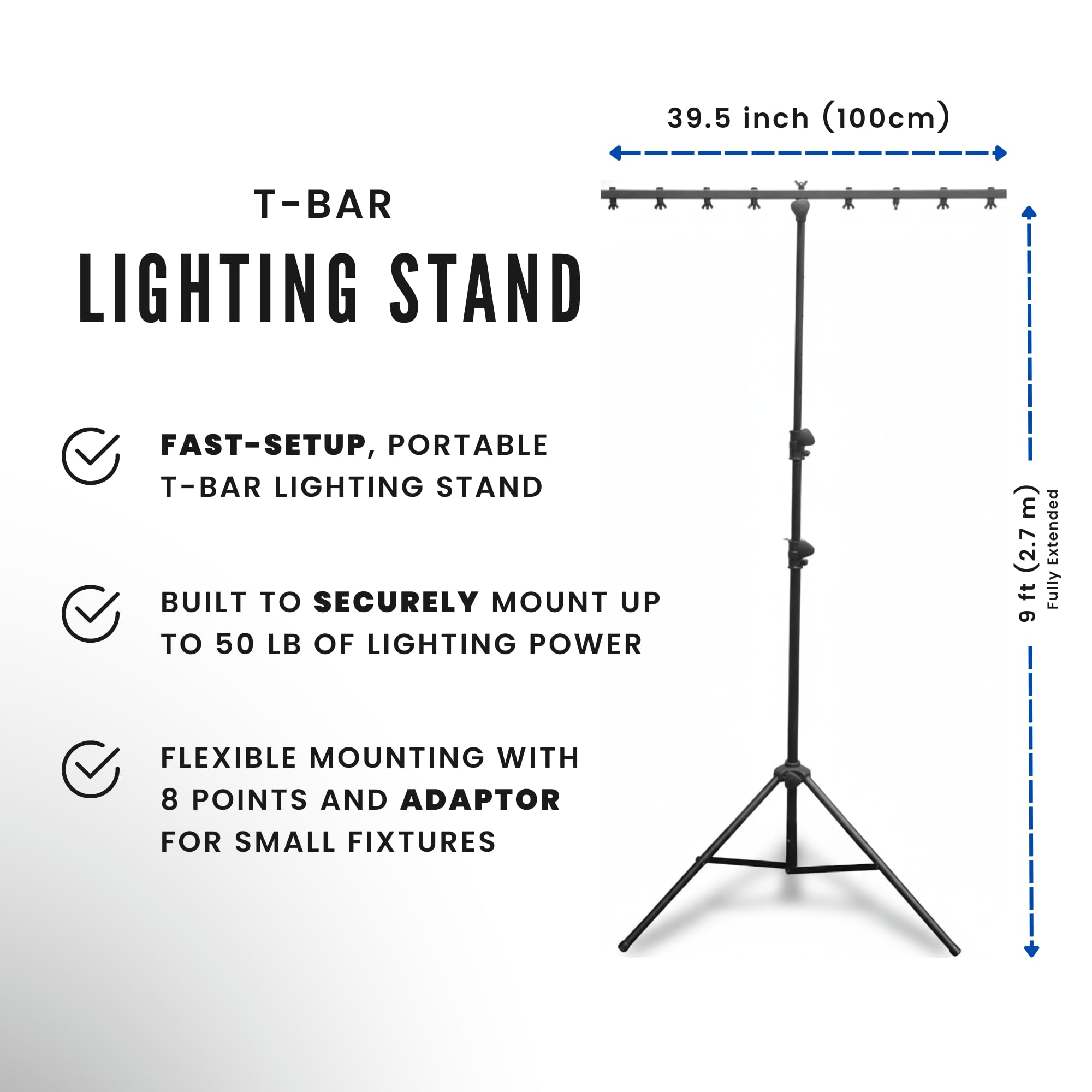 Amazon.com: CHAUVET DJ CH06 Lightweight Lighting Stand w/T-Bar