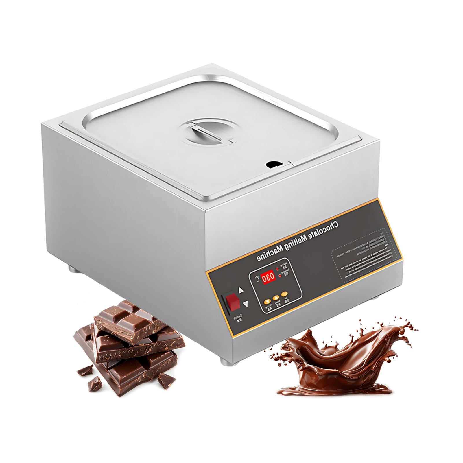 Trempeuse à Chocolat Commerciale,500W-Fondoir à Chocolat Électrique-Chauffe Plat Table,Machine de Fusion Chocolat,Chauffage à Air Pour Pâtisserie Artisanale Et Traiteur(1Tank)