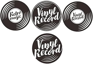 ORFOFE 1 Set Race Car Stickers Vinyl Records for Wall Aesthetic Outdoor Stickers Retro Decor Bulletin Board Decorations Vintage Wall Vinyl Records Interior Adornments Fake Records Gift CD