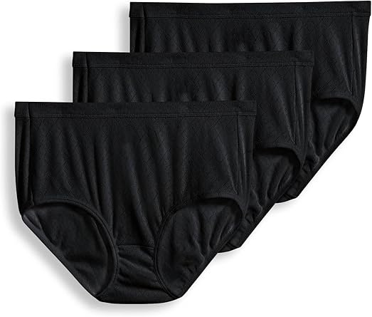 Jockey Women's Underwear Elance Breathe Brief - 3 Pack, Black, 8