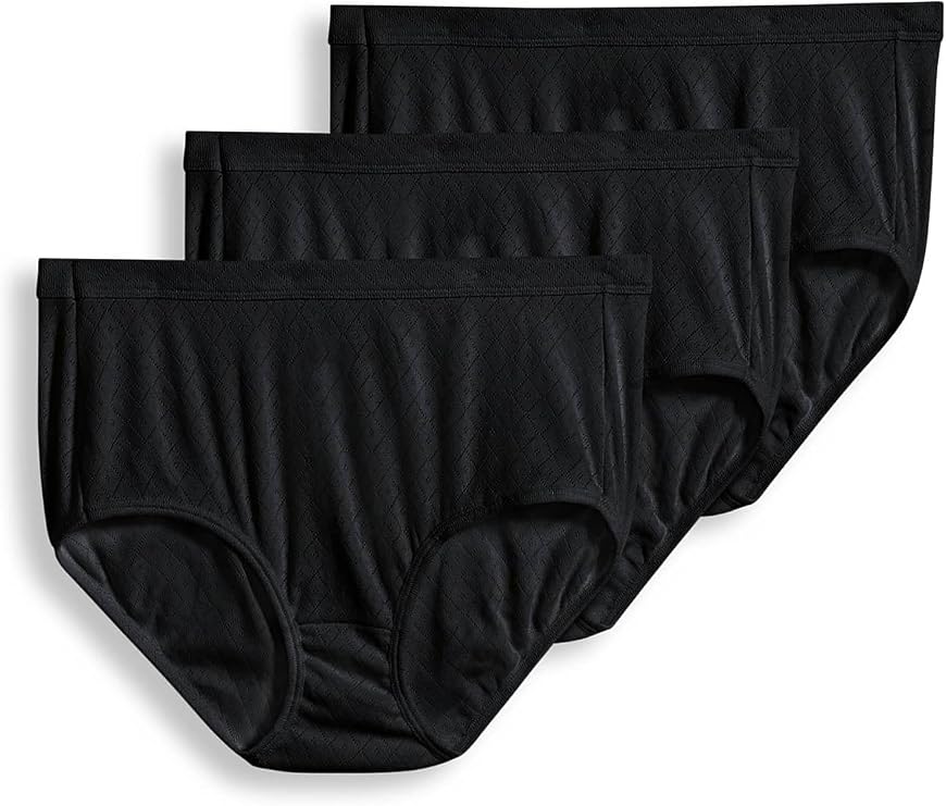 Jockey Women's Underwear Elance Breathe Brief - 3 Pack, Black, 8