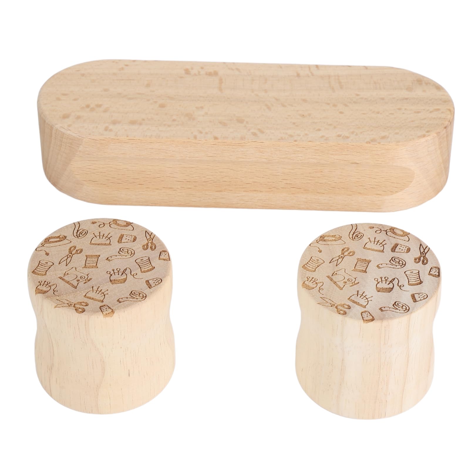 Quilters clapper wood quilting tailors set en bois de chêne avec 2 poids