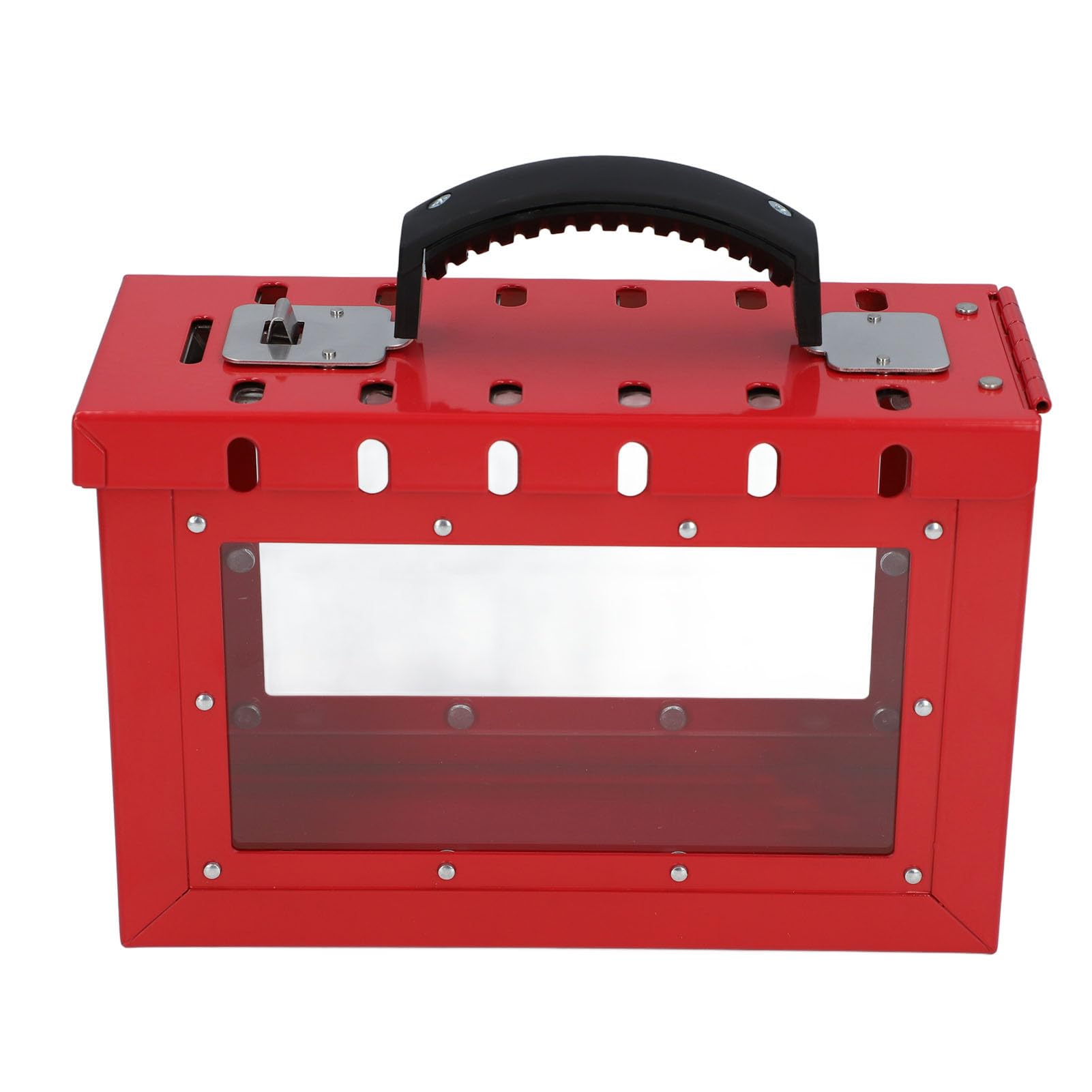 Generic Safety Group Caja de Candado Etiqueta de Bloqueo Portátil Transparente con 12 Orificios, Construcción de Acero Industrial con Acrílico y Ergonómico para Aplicaciones Loto Multiusuario