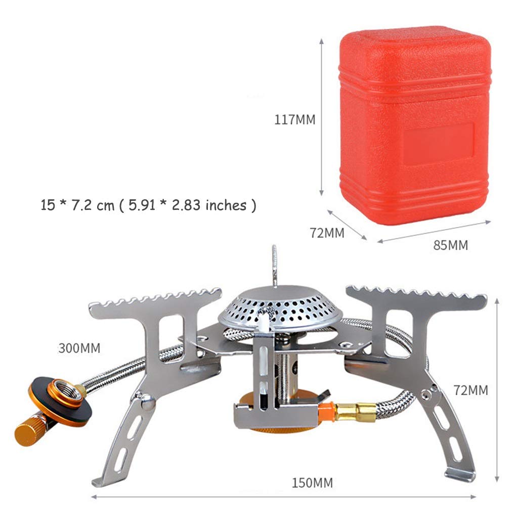Réchaud de camping pliant en plein air Allumage électrique à économie d'énergie Kit de pique-nique portable pour la randonnée Pique-nique Trekking Réchauds de camping (Color : Silver, Size : 15 * 7.