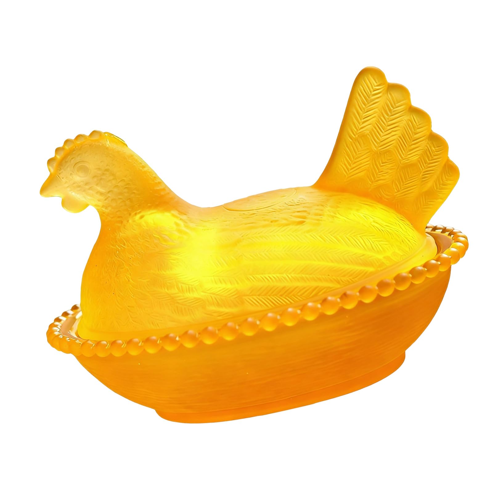 Snorvixre Glass Candys Jar Hen on Nest Candy, Cookie Jars Biscuits Food Storage Container Decorative Snacks Bowl Glass Hen