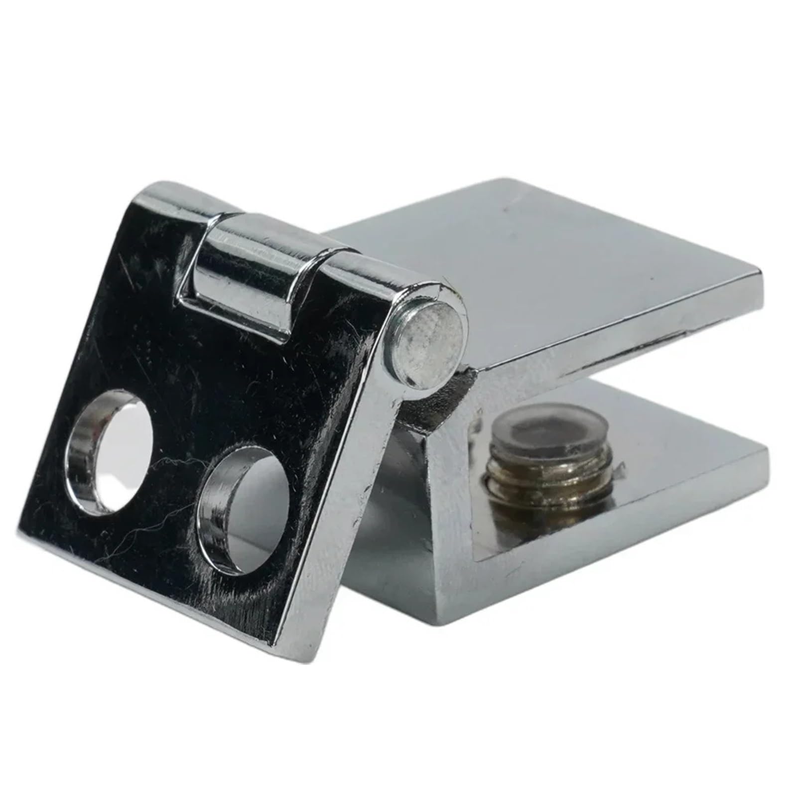 Alnaeson One Color Glass Door Hinge Glass Door Hinges Shower Hinge Single Double Sides Clamp Hardware Parts No-Hole For Glass Cabinetss(180 Degree)