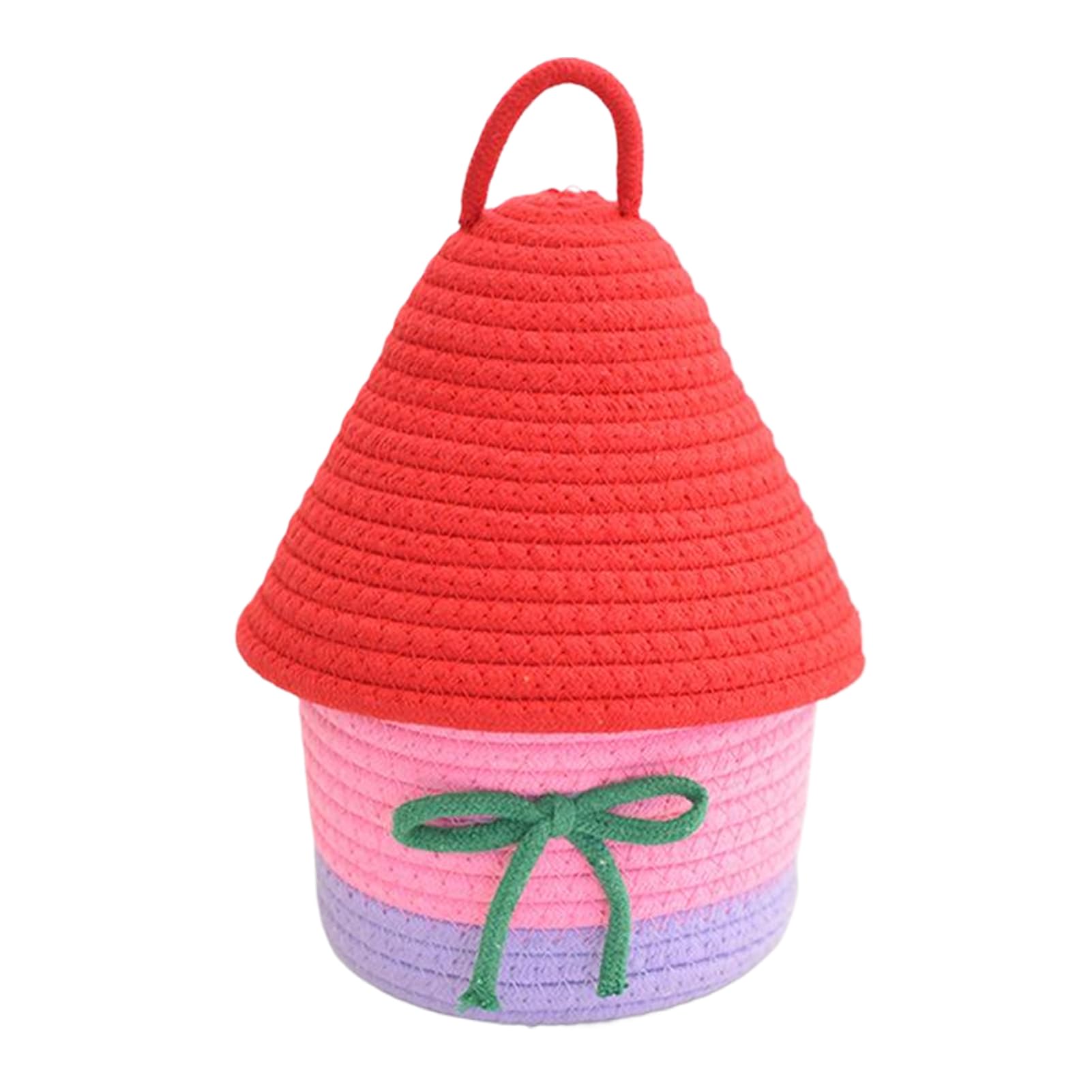 lmoikesz Decorative Cotton Yarn Weaving Decorative Basket Lid For Blanket Home Cotton Basket Living Covered Creative, type+3