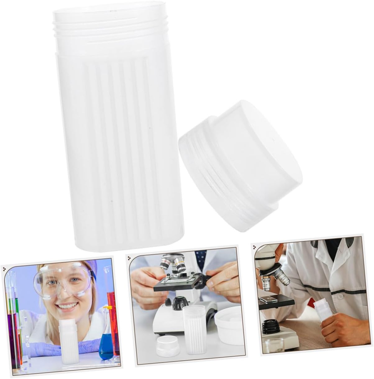 3pcs Plastic Slide Staining Container Lid Microscope Slide Holder for Lab Use Quick Staining Easy Storage for Chemistry Experiments