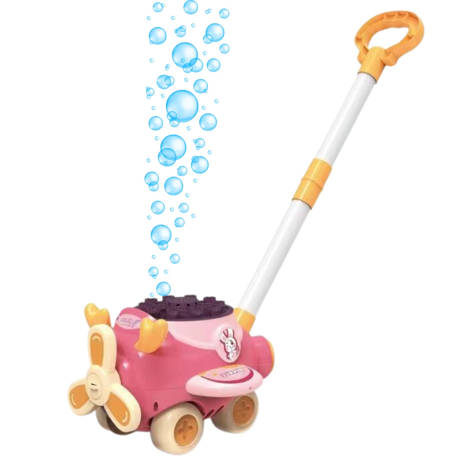 JoyPlanet Flight Bubble Lawn Mower for Toddlers Bubble Machine 6000+ Bubbles Blower Push Toys Outdoor Birthday Party Gift for Kids Toddlers Boys Girls Easter Basket Stuffers Age 3 4 7 8 (Pink)
