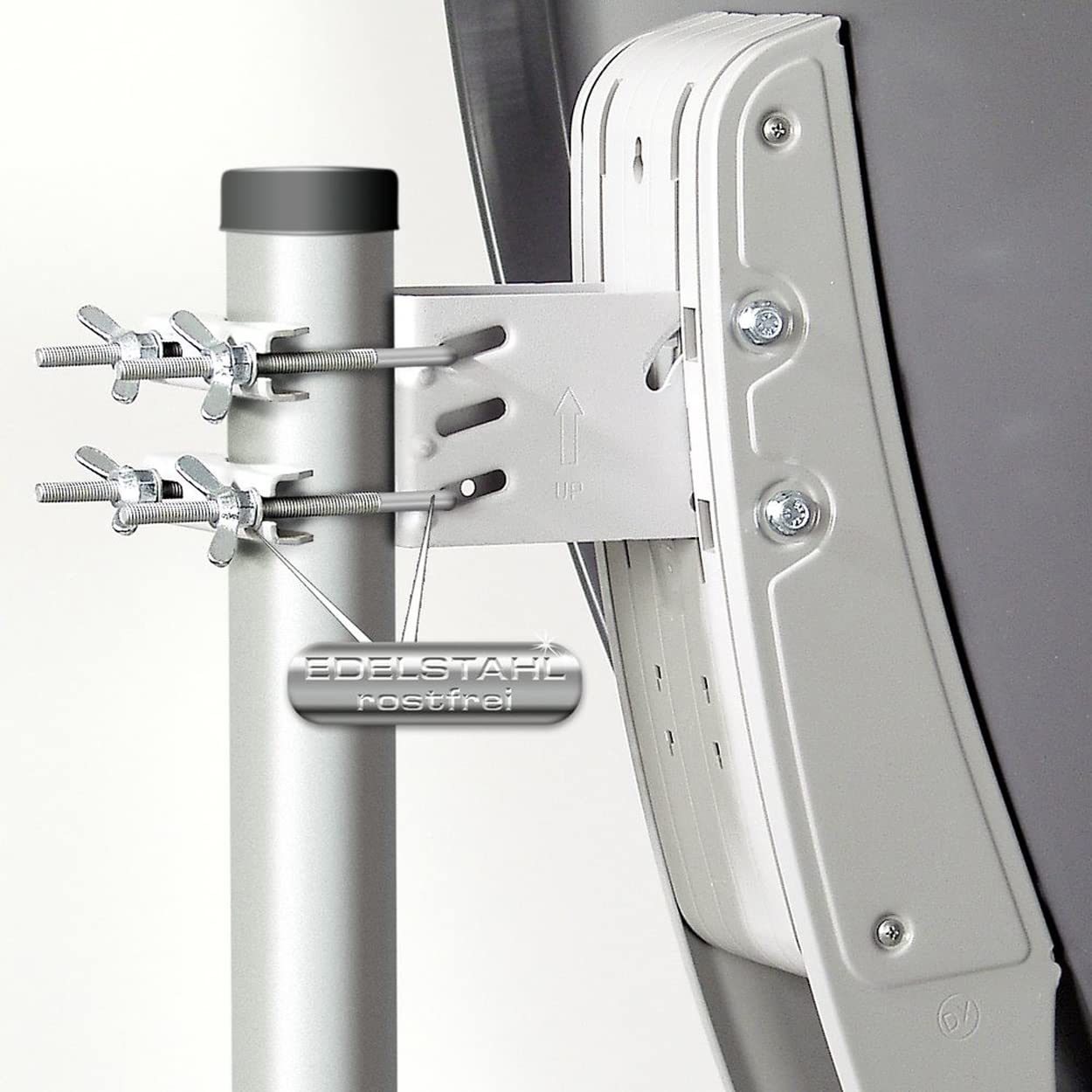 Fuba DAA 850 A Satanlage Set Aluminium Satellitenschüssel in Anthrazit HDTV 3D 4K Premium X Deluxe Octo LNB 1 Sat für 8 Teilnehmer