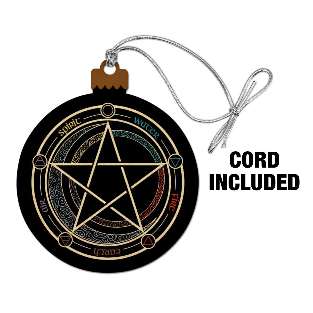 GRAPHICS & MORE Pentagram Pentacle Star Wiccan Witch Wood Christmas Tree Holiday Ornament