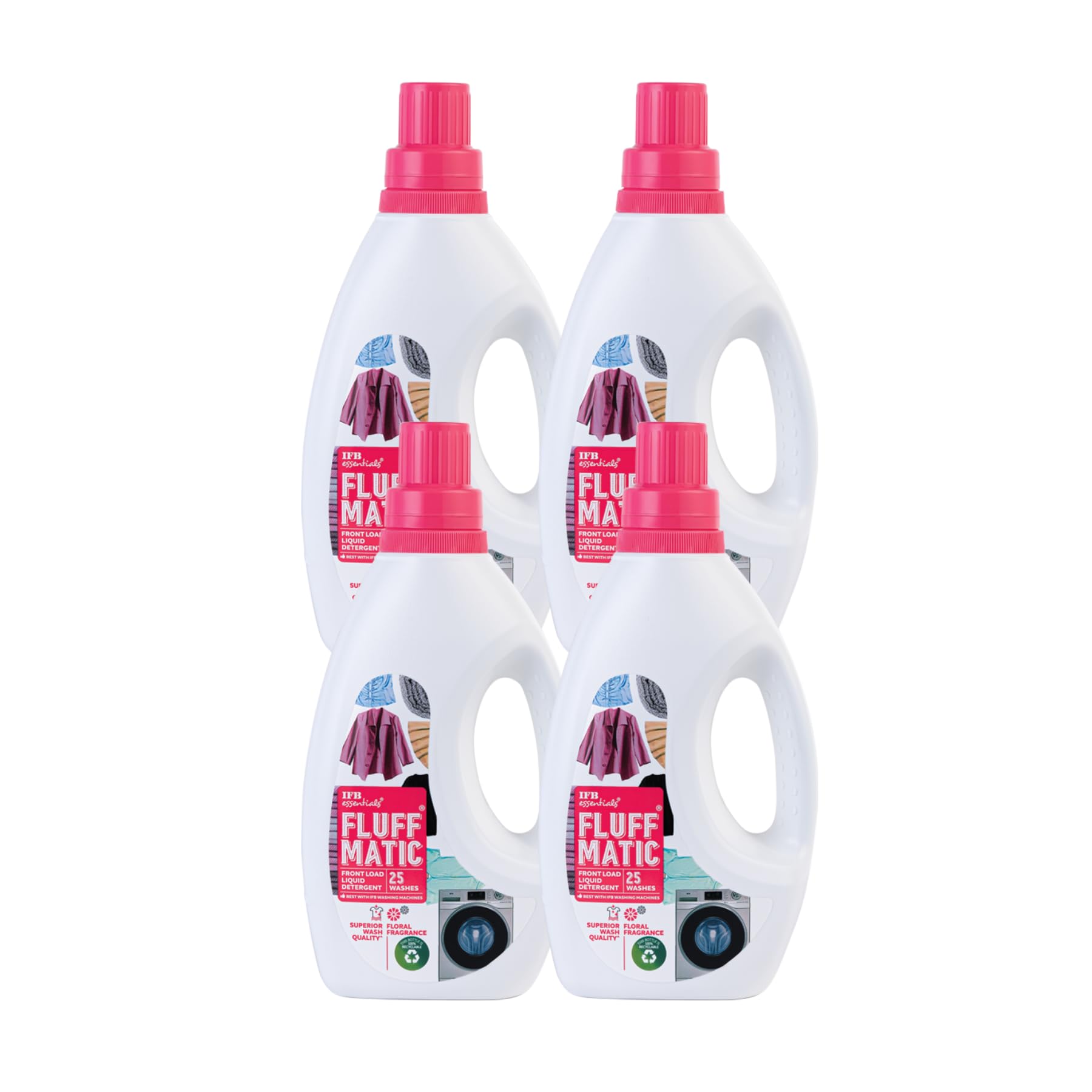 IFB essentials Fluff Matic Front Load Washing Machine Liquid Detergent (Pack of 4 * 880 ml)