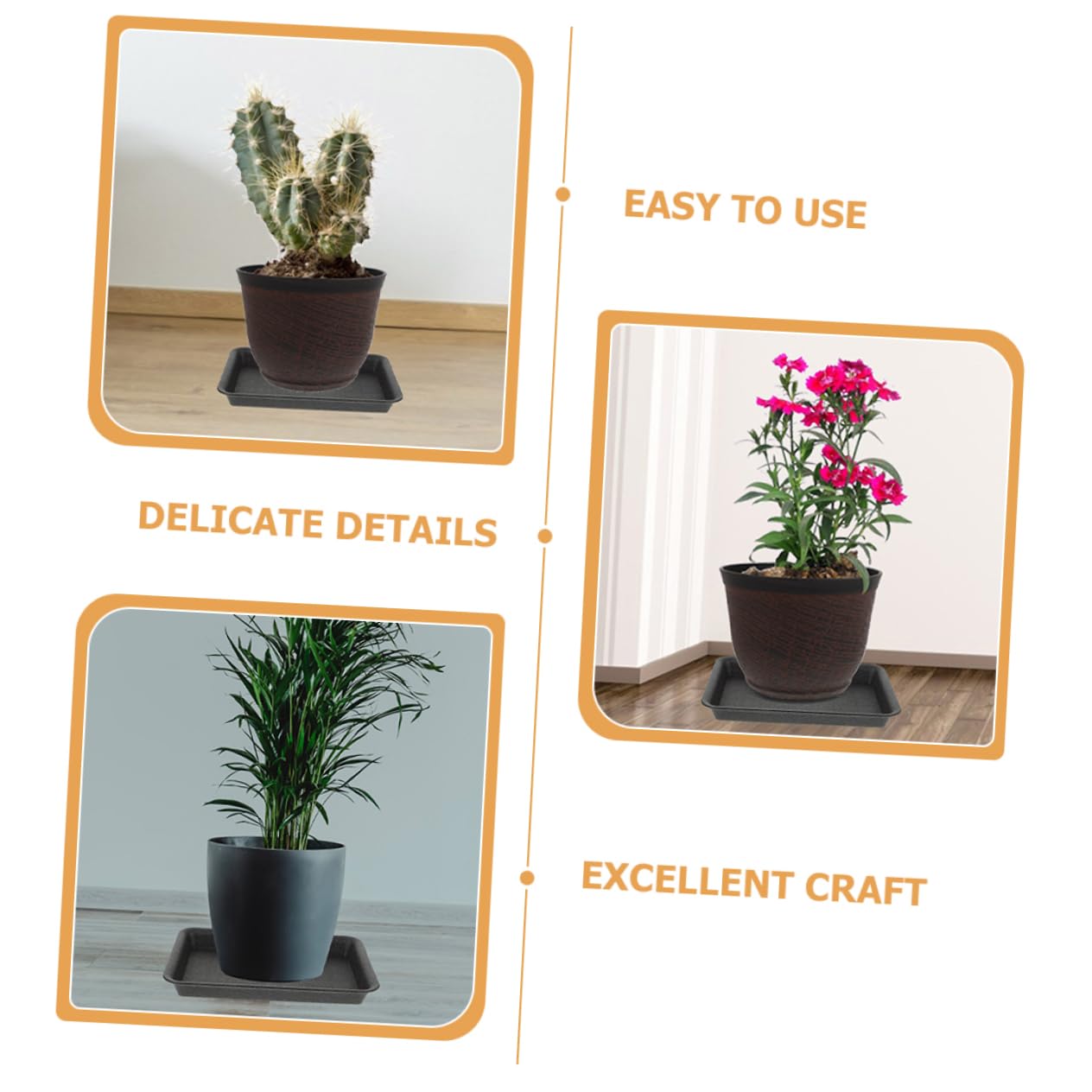 Wakauto 8Pcs Heavy Duty Plant Saucers Durable Drip Trays for Flower Pots for Use Prevents Water Leakage and Keeps Floors Clean