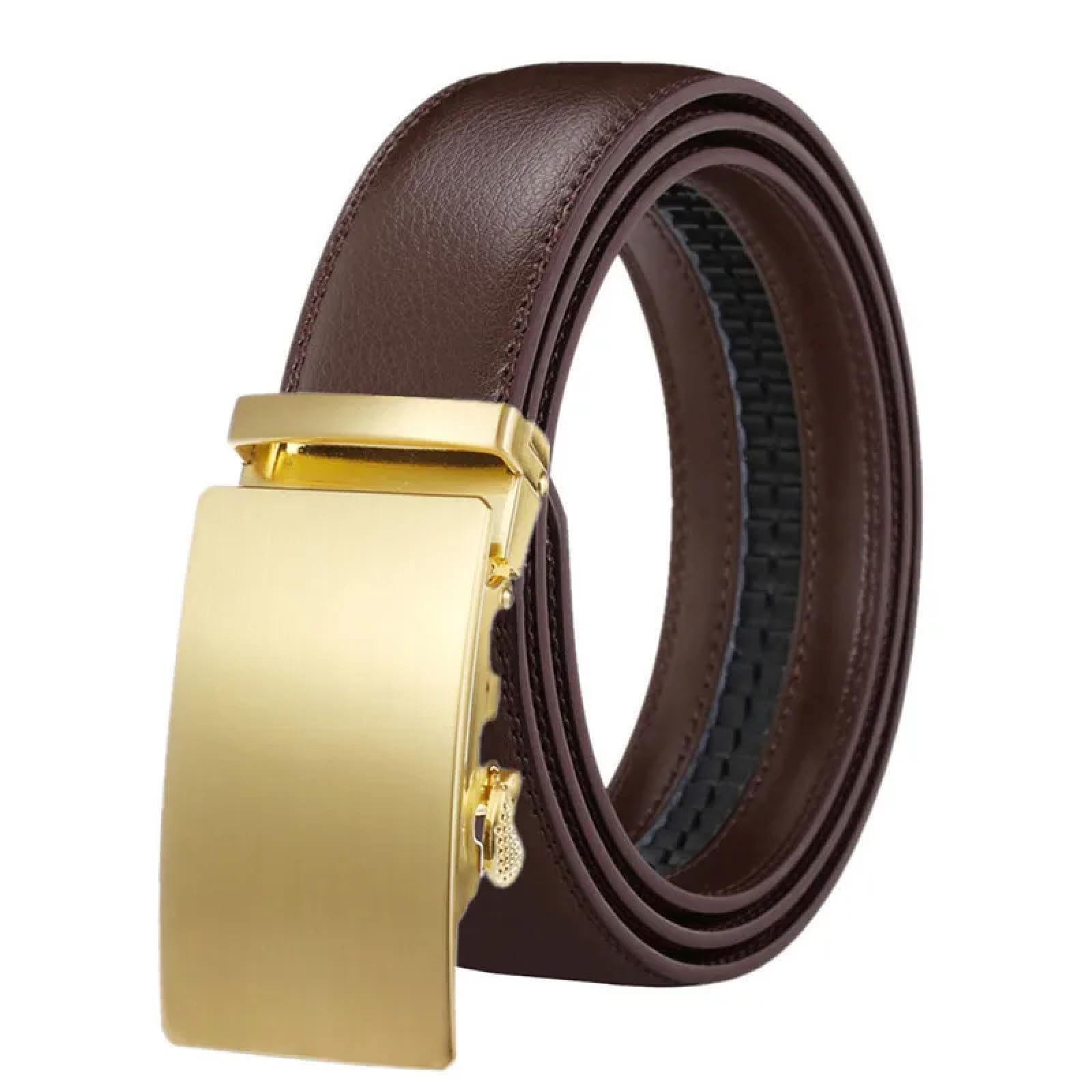 Cinture Cinture per Uomo Color Oro in Metallo con Fibbia Automatica alla Moda Maschile
