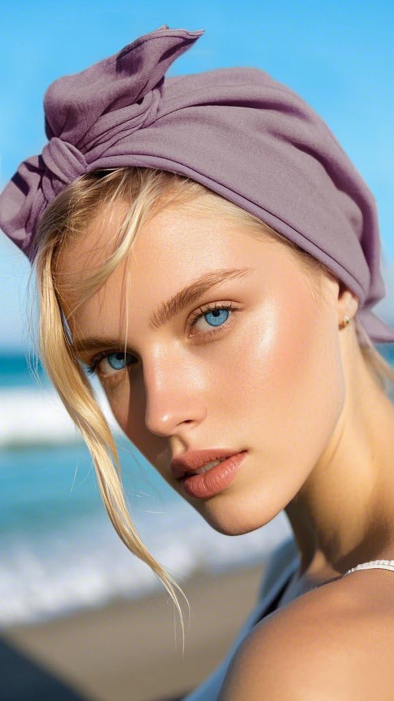 Premium Double Layer Cotton Bandana Head Hair Neck Scarf Scarves, Headband, Head Wrap for Women 28 x 28 inch - Image 6