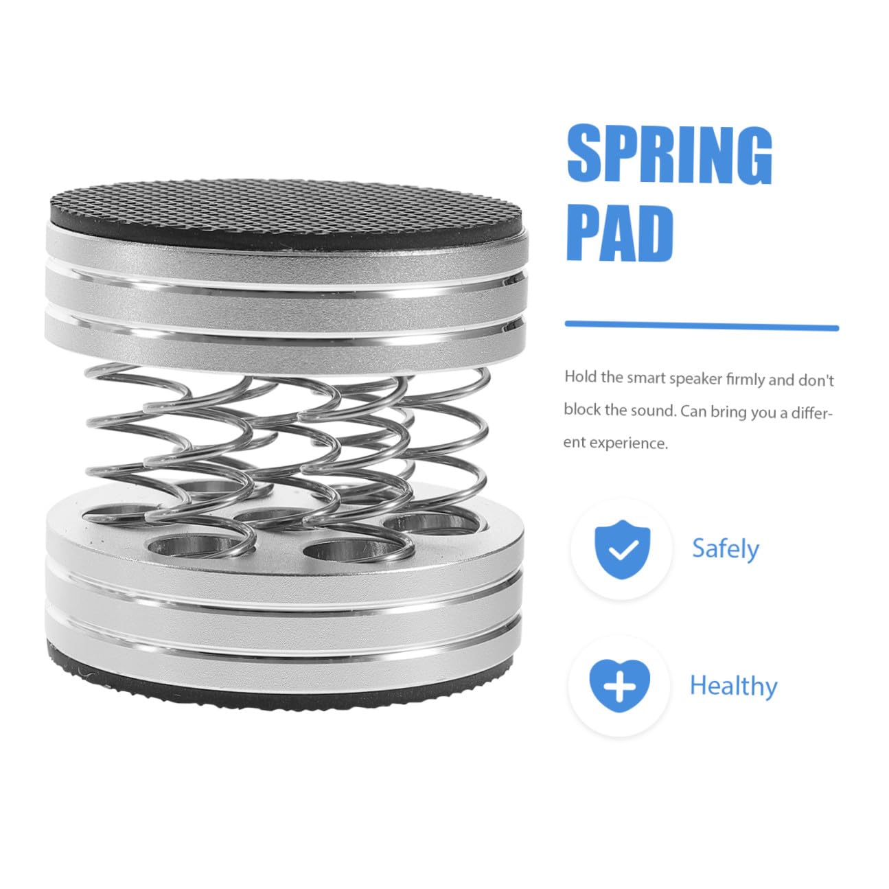 NUOBESTY 4 Piezas Pies Aislantes para Altavoces Amortiguador de Vibraciones con Anillo de Antideslizante Protector de Suelo para Equipos HiFi Diseño Inoxidable