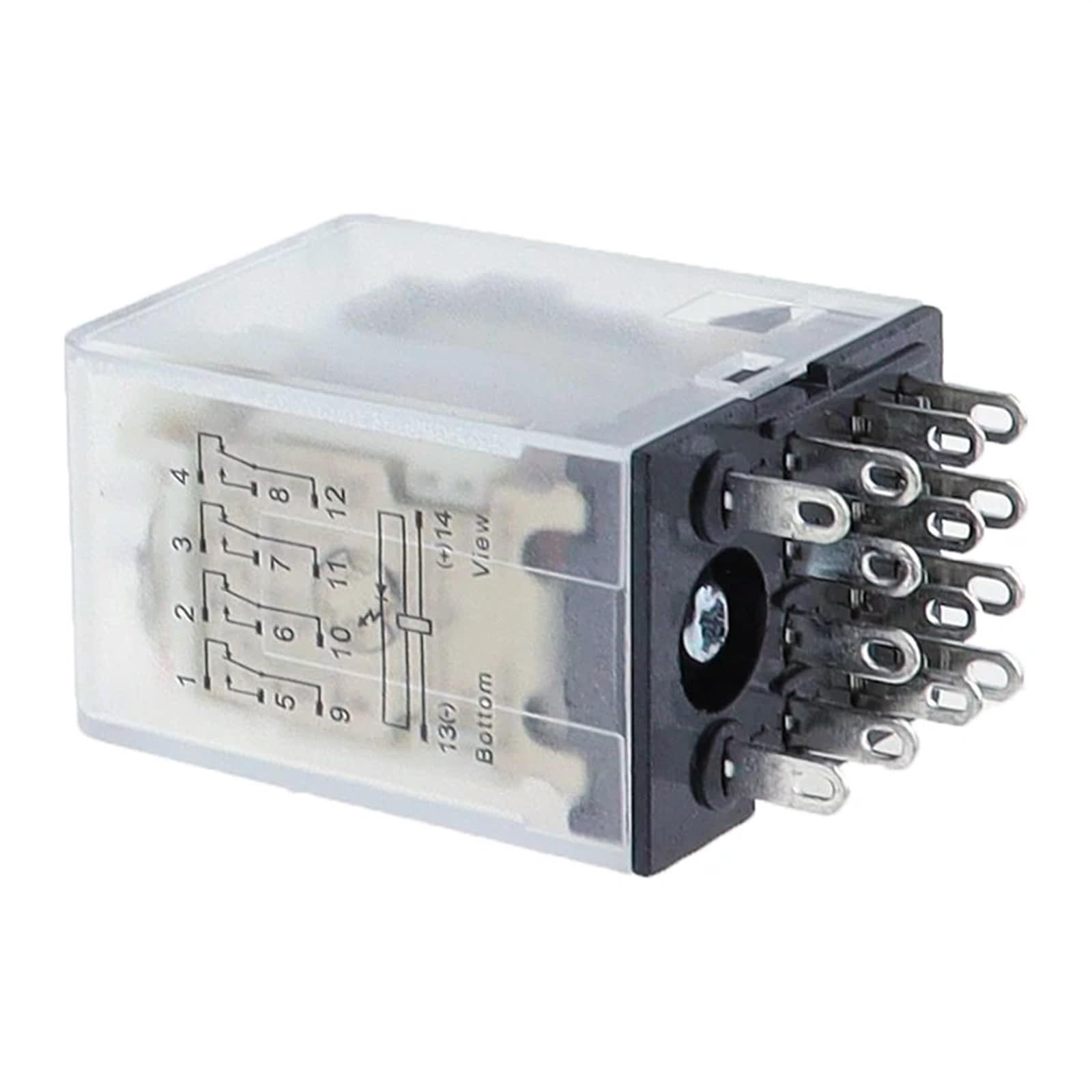 Relais MY4NJ 12V commutation quadripolaire stable 4PDT et témoin LED de contrôle actif