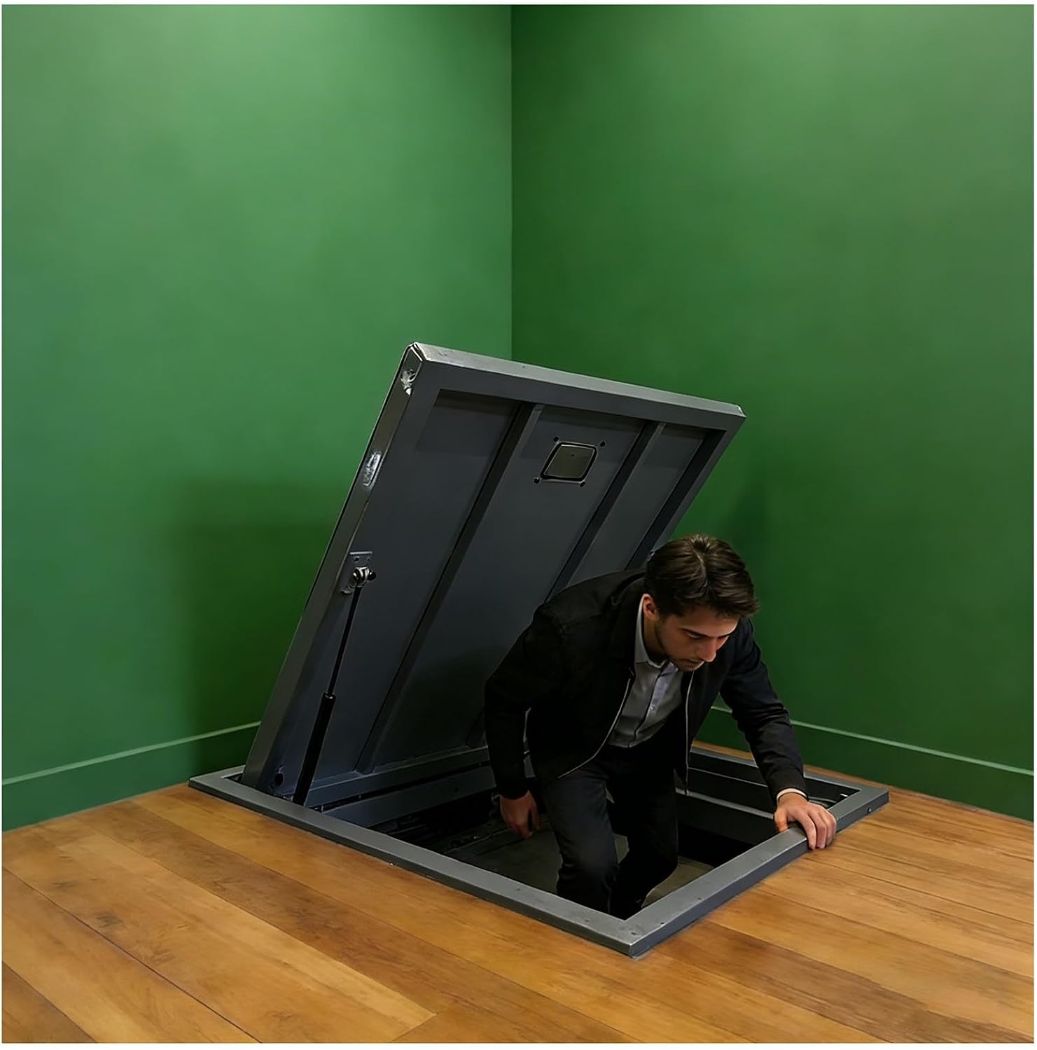 Invisible Flush Mount Roof Access Hatch for Home Renovation and Storm Shelter, Manual Opening